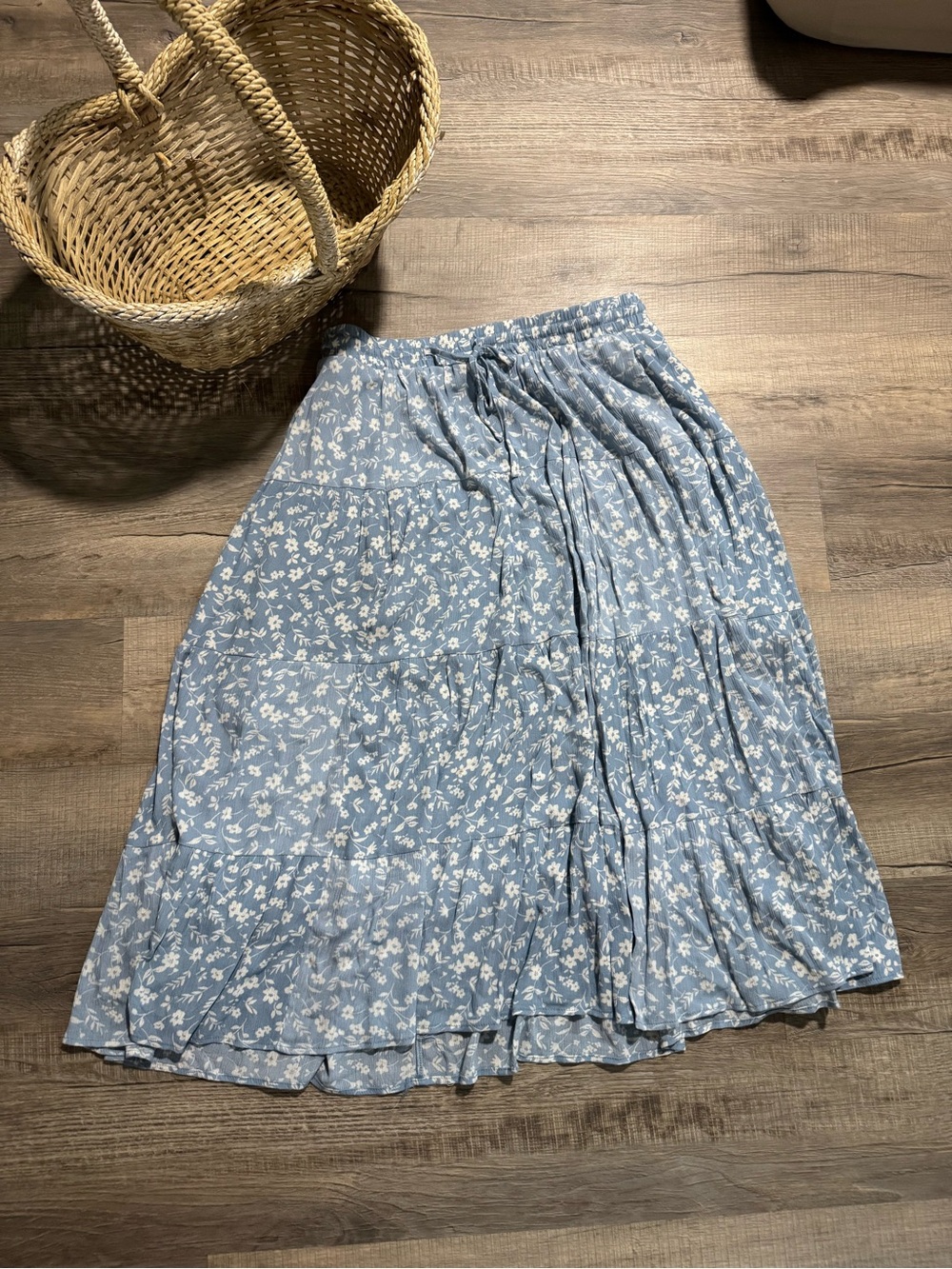 torrid Light Blue Floral Maxi Skirt